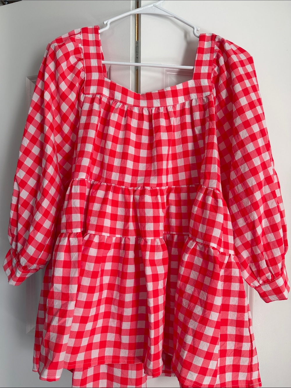 Red & White Gingham Blouse